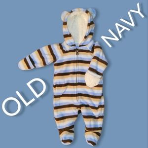 Teddy Bear Sherpa lining baby Jumpsuit size0-3M